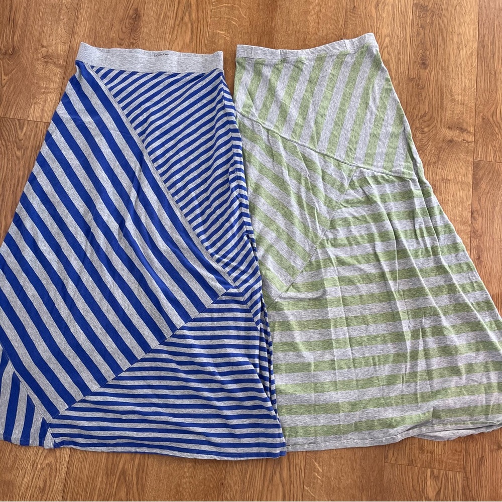 Calvin Klein Performance Striped Maxi Skirt Set
